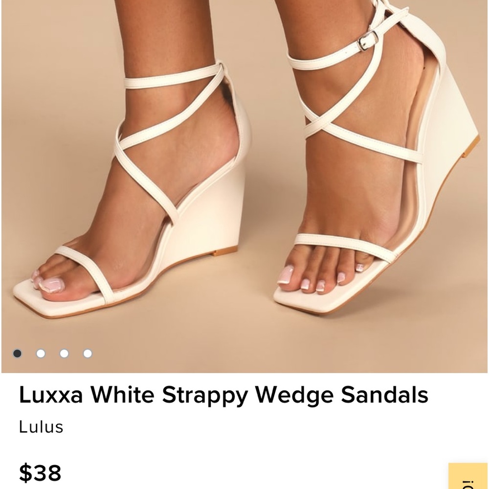 White Strappy Wedges (Like New)